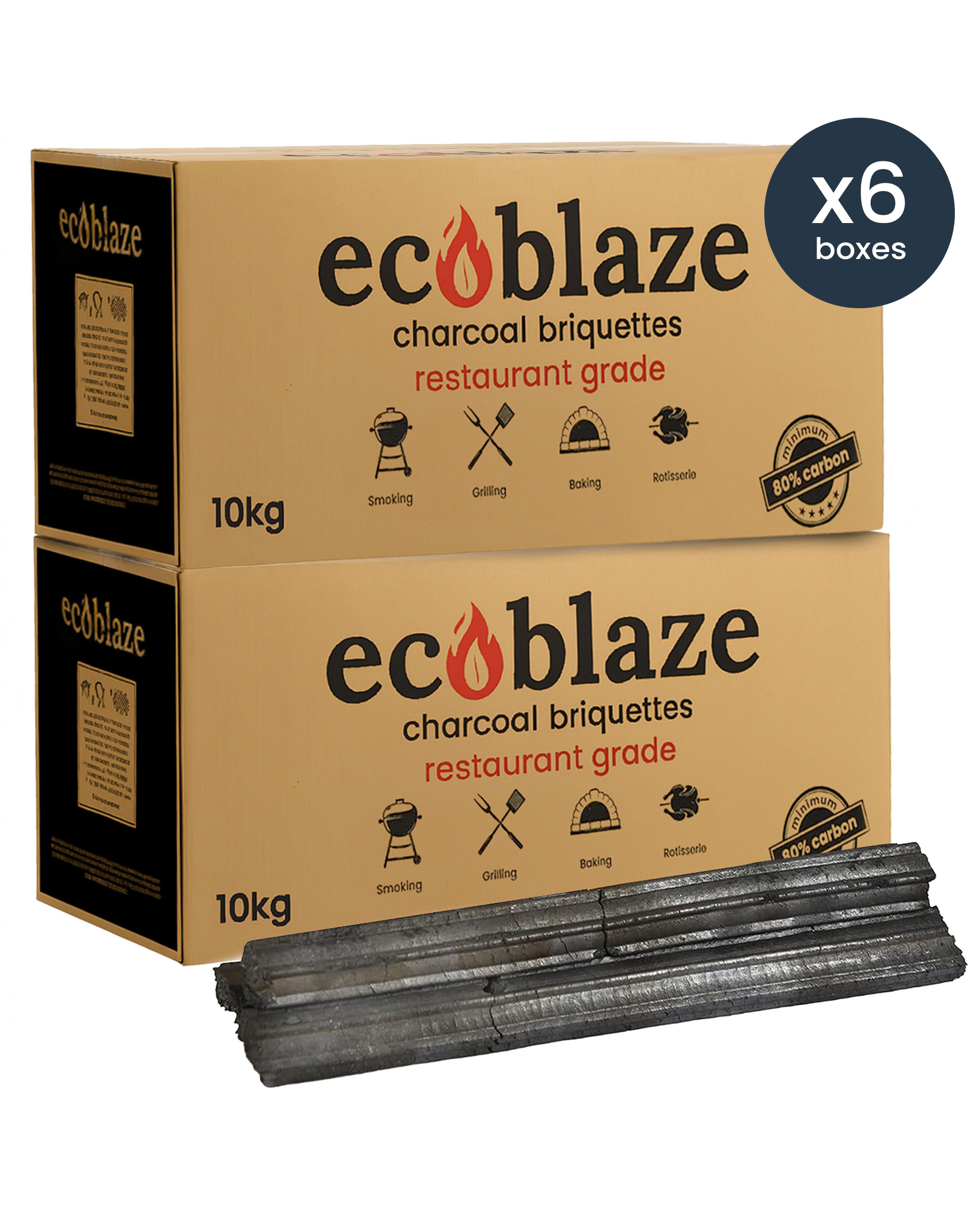 Ecoblaze Charcoal Briquettes - 6 Boxes